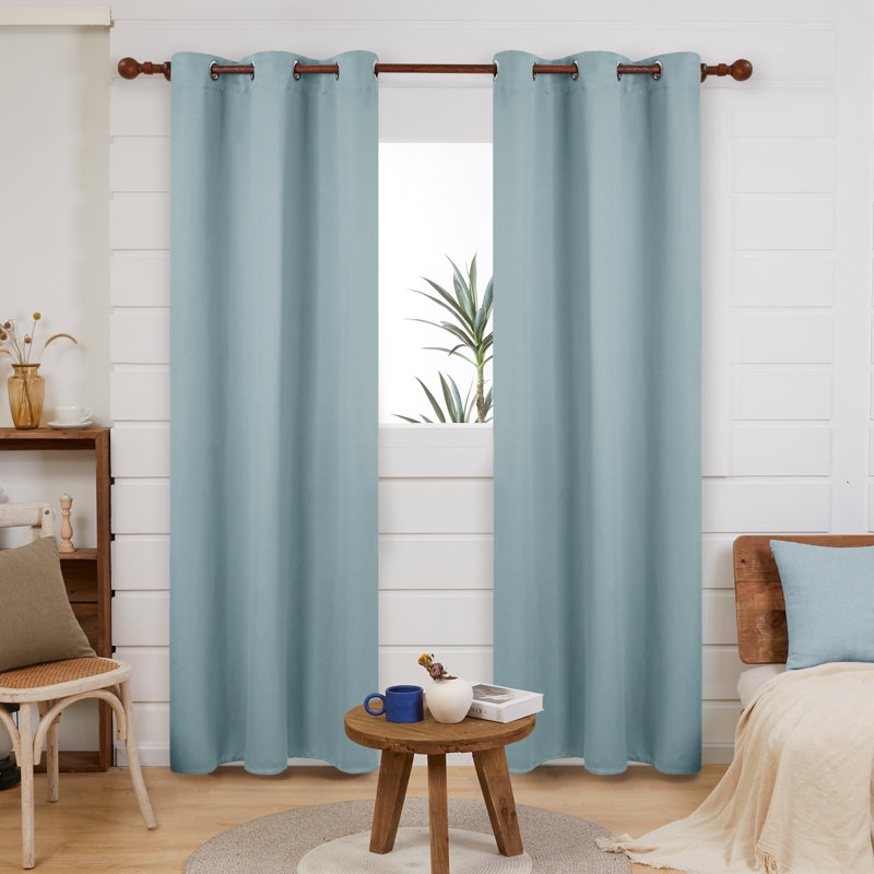 Frome Room Darkening Curtain Pair, 38" W x 84" L, Baby Blue