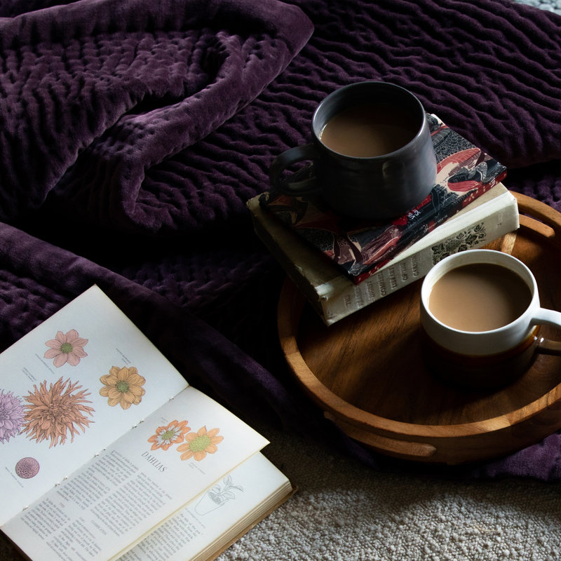 Haze Quilted Throw Blanket, Purple