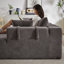 Canapé modulaire en chenille moderne, en forme de L 108 po, 6 coussins, modulaire en L, gris, option de sièges spacieux-631438560-631438562-631438564