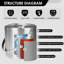 Seau à glace en acier inoxydable à double paroi 3L avec cuillère pour bar à cocktail