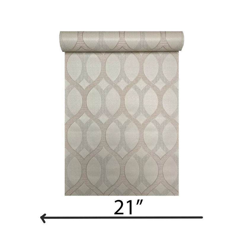 Rouleaux de papier peint géométrique gaufré taupe