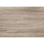 Console en stratifié taupe pour le salon - base asymétrique, pieds robustes, entrée de table étroite de style moderne,