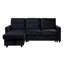 Canapé-lit modulaire réversible en velours gris foncé de 81,5 po avec méridienne de rangement et poche latérale Ivy-2081020999