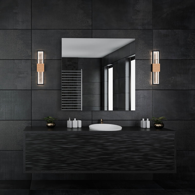 Éclairage pour meuble-lavabo et applique murale Peekaboo, Noir / laiton vieilli