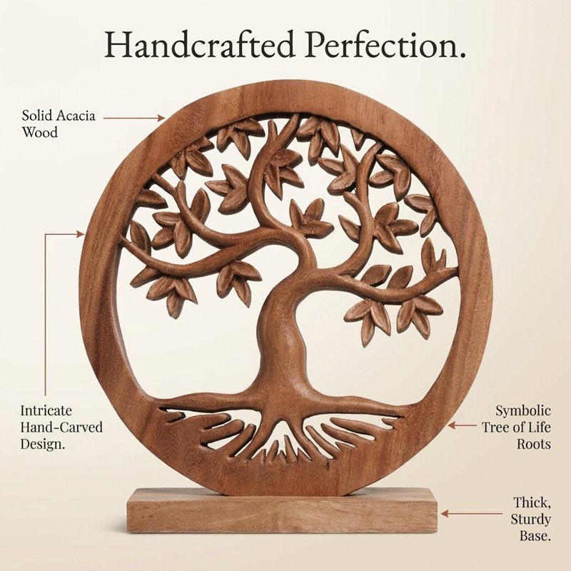 Wooden Handmade Libarid Tree of Life Sculpture (Large Size) – Symbol of Strength and Unity for Home, Christmas Decor, and Mother’s Day Gift