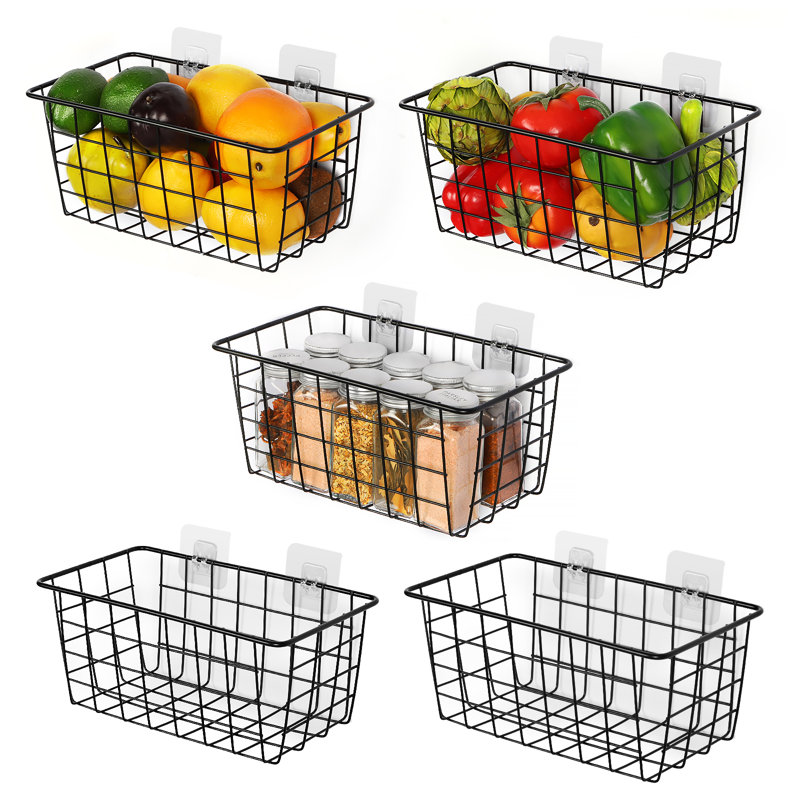 5-Packs Wire Baskets Black