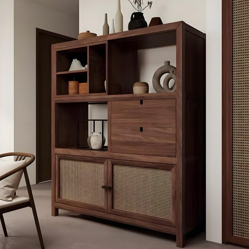 Multi Functional Rattan Accent Cabinet