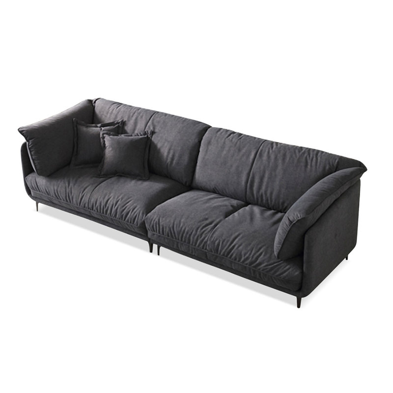 Canapé modulaire noir en polyester, H 32,68 po x l 110,24 po x P 39,37 po