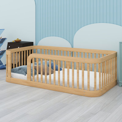 Wood Floor Bed Frame With Fence