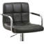 Tabouret de bar contemporain à accoudoirs pivotants réglables avec coussin, noir-674172624
