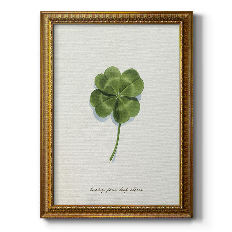 " Lucky Charm I " Painting Print, 20" H x 16" W, Vintage Gold Bronze