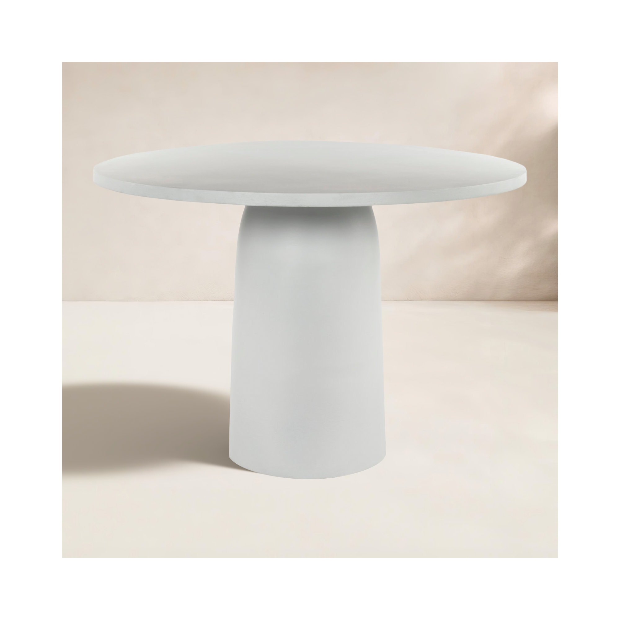 Gali 41.75'' Metal Outdoor Dining Table, Matte White