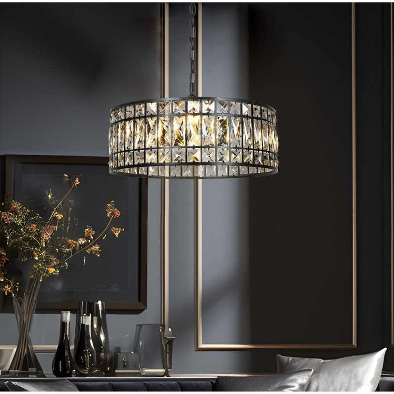 Lustre tambour en cristal 3 lumières Baconton