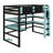 Modern Elevated Bed with Dedicated Workspace, Vertical Side Storage, Comprehensive Bookcase Shelving, and Adjustable RGB Illumination-896613106