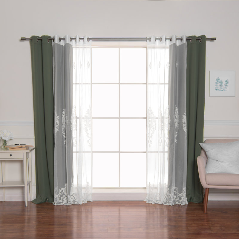 Salomon Blackout Curtain, 52" W x 96" L, Moss