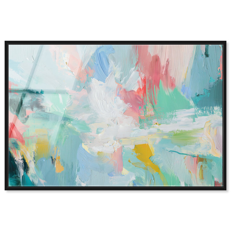 «Spring Mosaic I», reproduction d'art acrylique encadrée par Art Remedy, cadre noir, 45 x 30, H 31 po x l 46 po