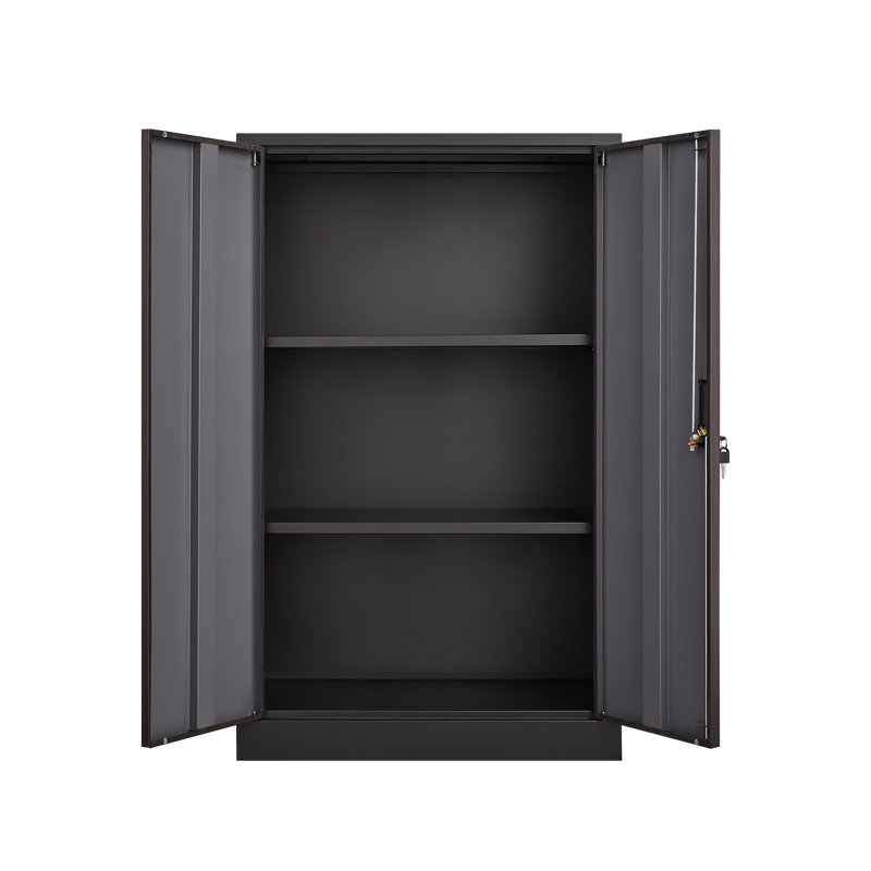 Armoire de rangement en métal avec portes verrouillables, tablette réglable, casier de rangement pliant