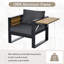Ensemble de conversation de patio d'extérieur en aluminium 4 pièces avec tables d'appoint pliantes, sièges pour 5 personnes avec canapé 3 places, 2 fauteuils et table basse-1028077120