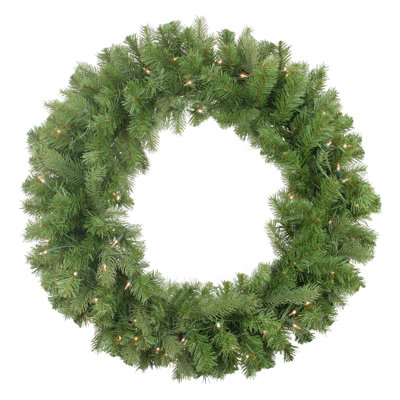 Pre-Lit Sierra Noble Fir Artificial Christmas Wreath  30-Inch  Clear Lights