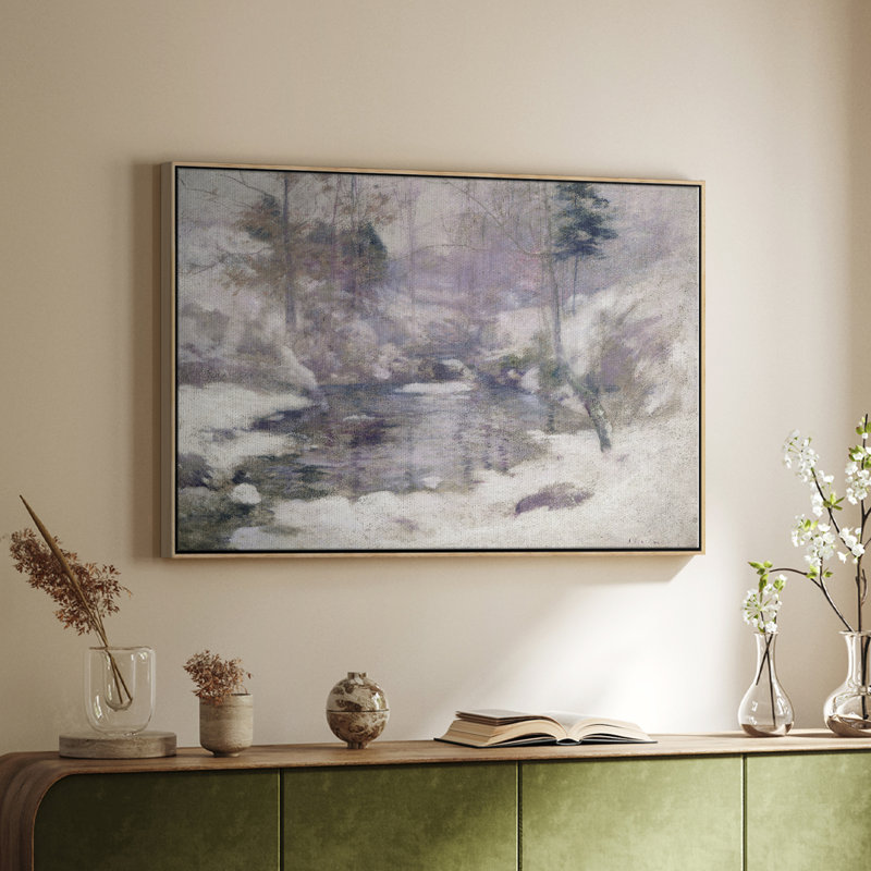 Paysage rétro -DCCLxxxviii, Toile naturelle avec cadre flottant, H 37 po x l 25 po x P 2 po
