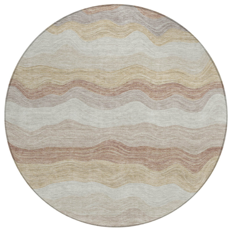 Tapis intérieur / extérieur lavable à la machine Lanphear ACN2397, Rond 8 pi