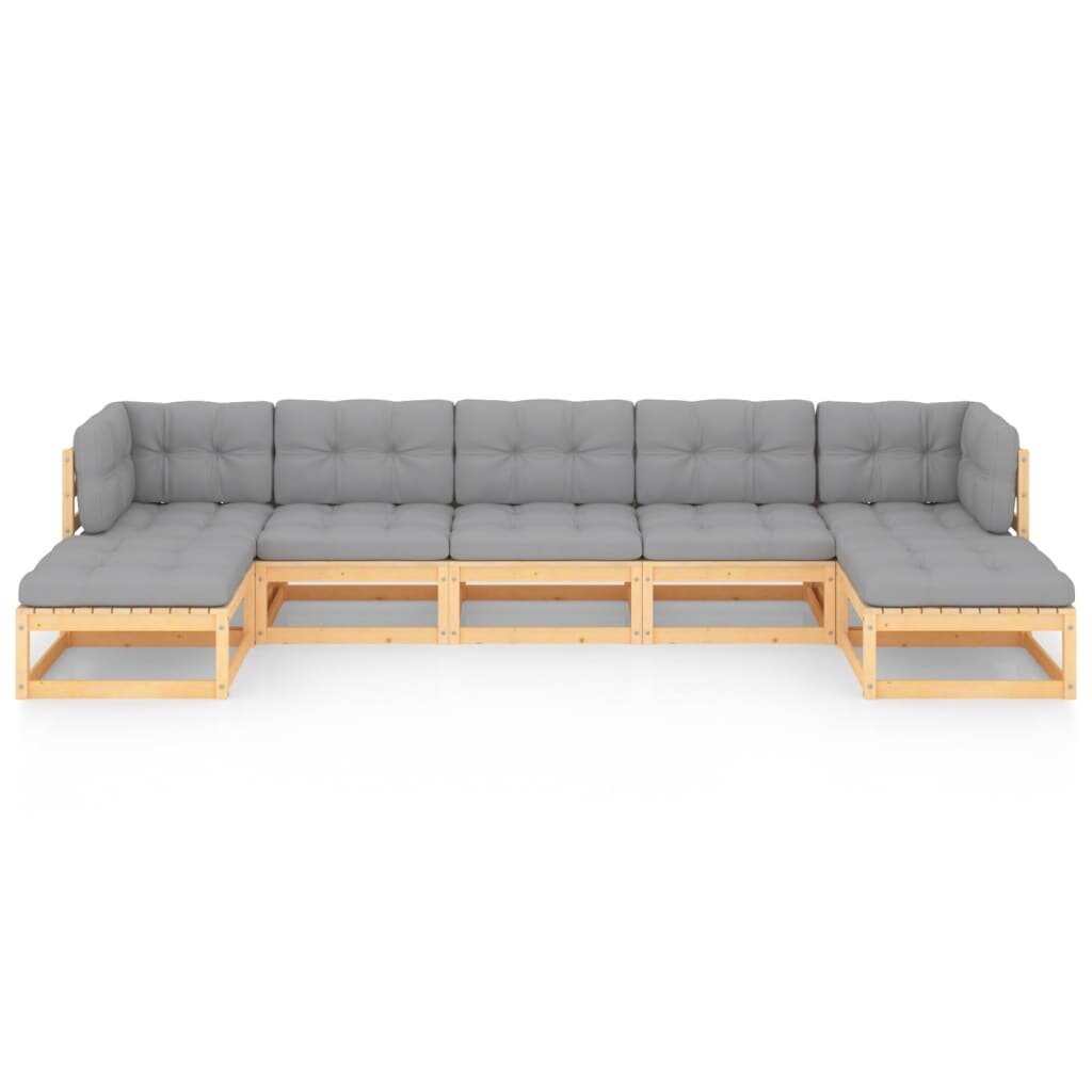 5-Sitzer Lounge-Set Goudie aus Massivholz mit Polster