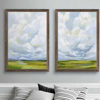«Lucid Skies III» par Vincent Van Gogh - ensemble de 2 reproductions d'art encadrées