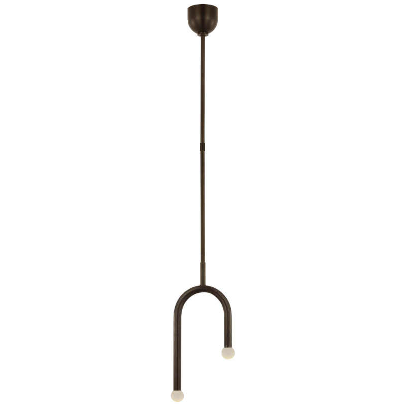 Kelly Wearstler Rousseau Small Asymmetric Pendant, Etched Crystal, Bronze