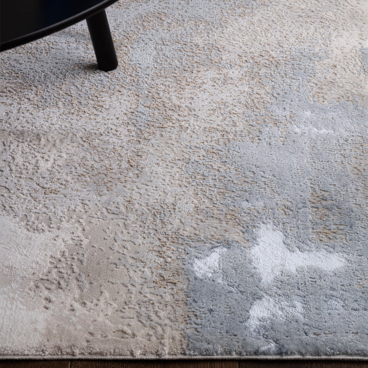 Caydren Abstract Blue/Beige Area Rug