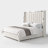 Gerasim Queen Bed Frame with 57" Tall Headboard, Velvet Upholstered Platform Bed, Cream-1935209649-1935209615
