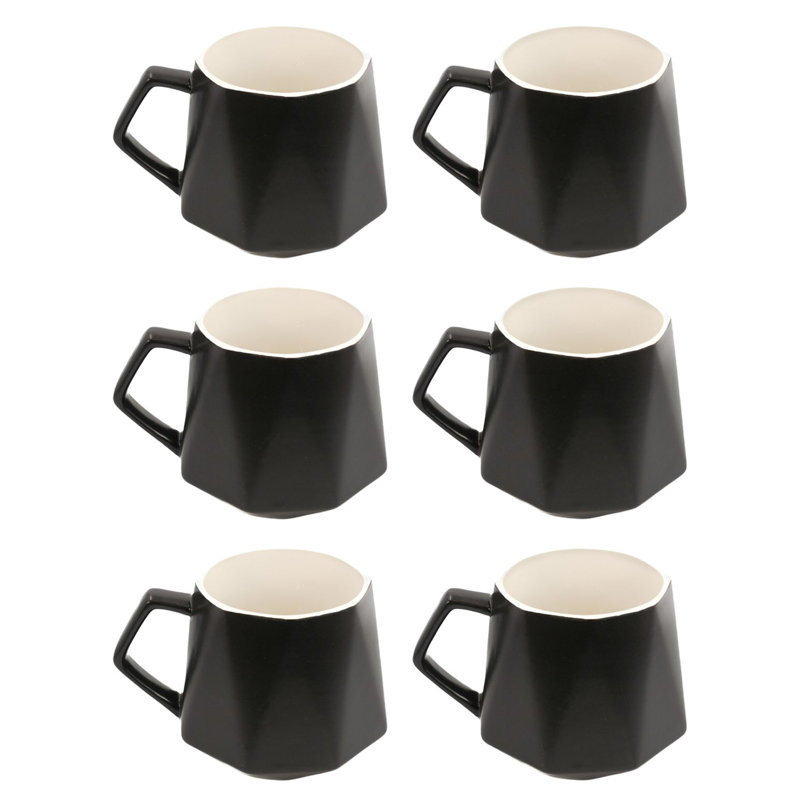 Delaila Ceramic Coffee Cup, Black