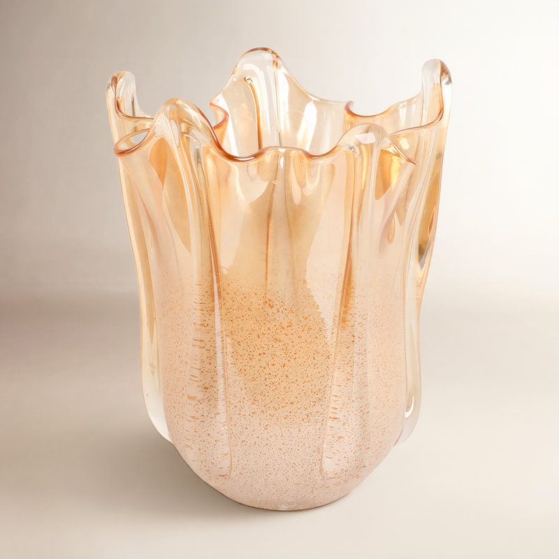 Vase en verre soufflé Ivy Bronx Bartoli, H 10 po x l 8 po x P 8 po, Tanné