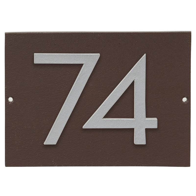 Plaque d’adresse murale sur 1 ligne flottante, Bronze romain, Argent