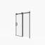Porte de douche coulissante sans cadre l 56 à 60 po x H 72 po, verre trempé clair de 5/16 po (8 mm) de large épaisseur, couche facile à nettoyer à double face, fini noir mat avec tampon