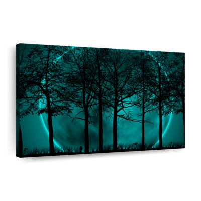 Turquoise Forest Silhouette Canvas Print