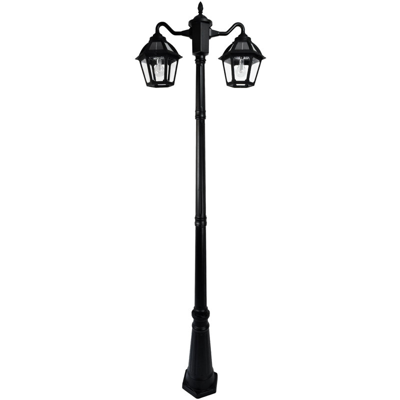 Lampadaire solaire double tête facile à installer Polaris 