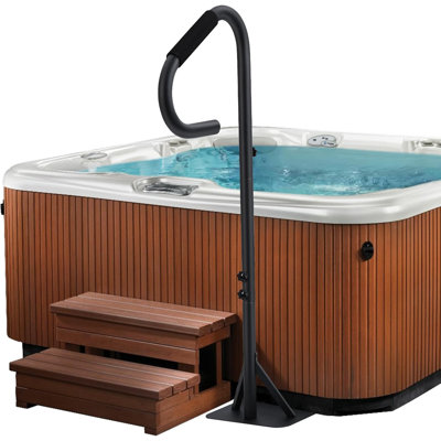 145cm Hot Tub Handrail, 360° Rotatable Spa Side Hot Tub Hand Rail with Adjustable Height, 600lbs Capacity