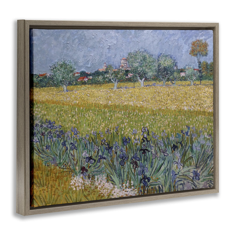 «Van Gogh View of Arles Brown», toile encadrée flottante par one1000paintings, Cadre flottant orme Montalcino
