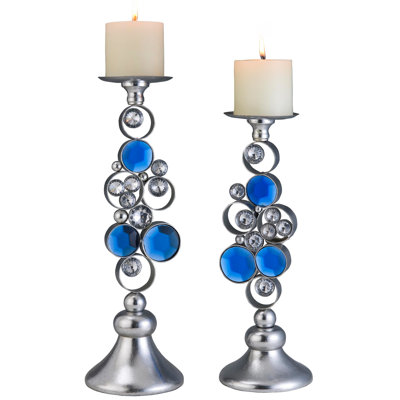 Jezebel Polyresin Tabletop Candlestick with Candle Included