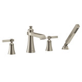 Not Applicable Double Handle Deck Mounted Roman Tub Faucet Trim with Handshower