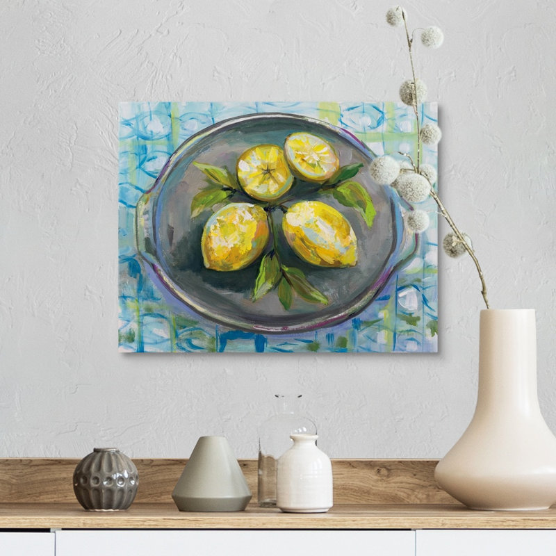 Citrons - reproduction d'impression, Toile tendue, H 11 po x l 14 po x P 1,25 po