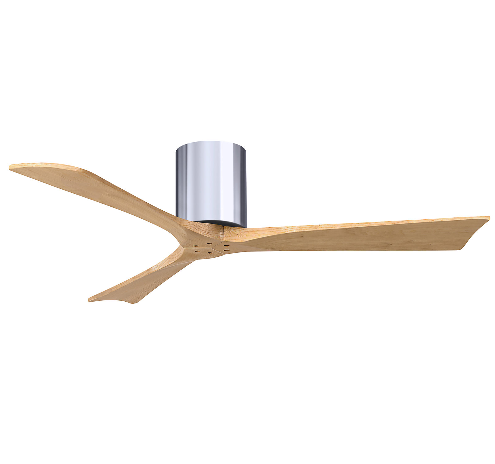 Olivier Ceiling Fan, Polished Chrome, 52", Light Maple Tone