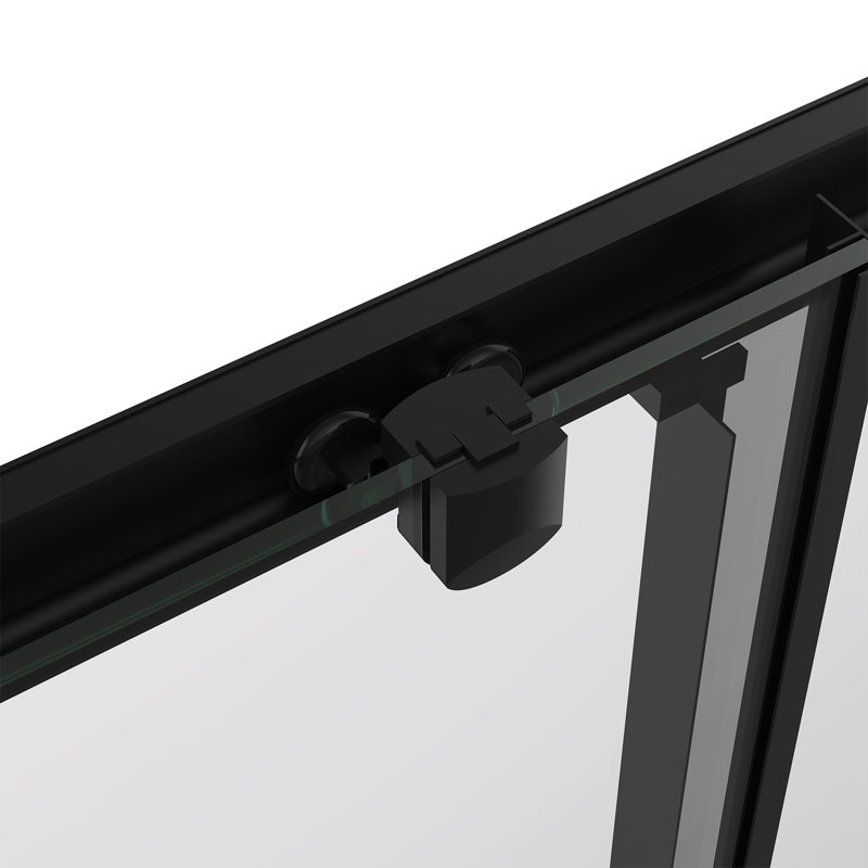 Tiffanie 152.5cm W x 1900mm H Double Sliding Framed Shower Door with Clear Glass, Black