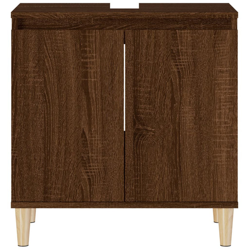 Saajan 58cm Single Bathroom Vanity Base Only, Brown Oak