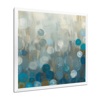«Blue and Bronze Dots on Glass II», reproduction d'art sur toile encadrée