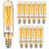 T25 Tubular Edison Bulbs, Dimmable T6 LED Bulb, E12 Candelabra Bulb, 4.5W, Amber Warm Glass