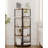 Corner Shelf Stand, Corner Bookshelf, Storage Standing Shelf Unit with Metal Frame, Plant Stand, Bookcase for Living Room, Home Office, Bedroom, 5-Tier Rustic Brown-1331860975-1312828925