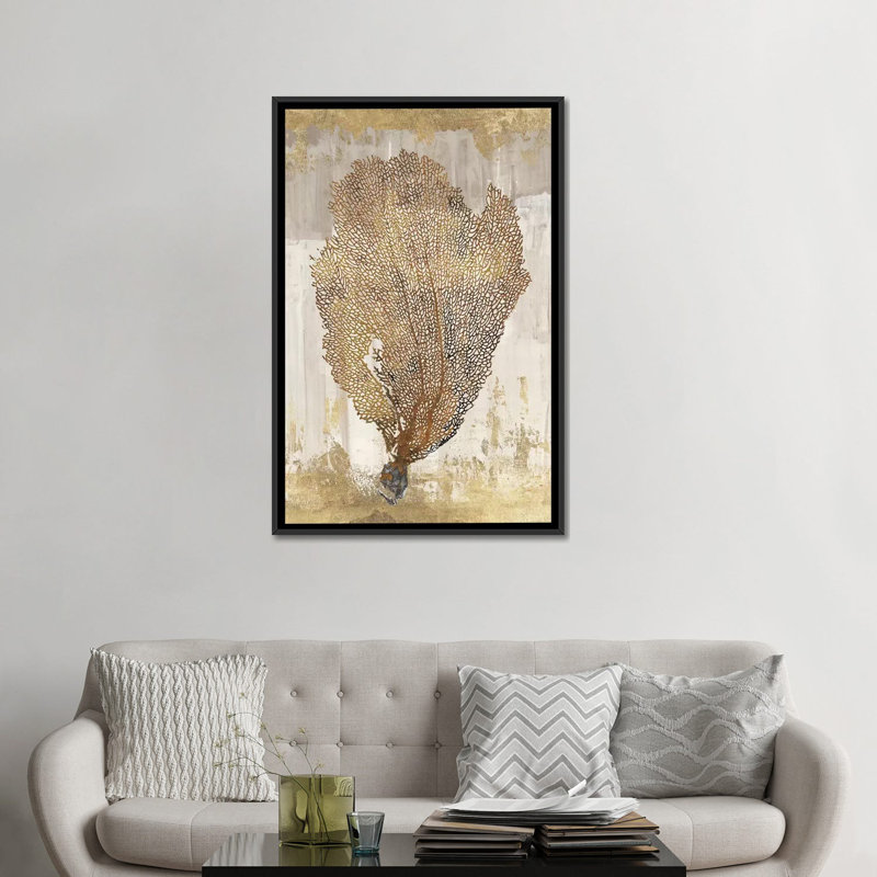 « corail splendor iii », impression sur toile, H 26 po x l 18 po x P 1,5 po, Toile avec cadre flottant noir, Pas de tapis