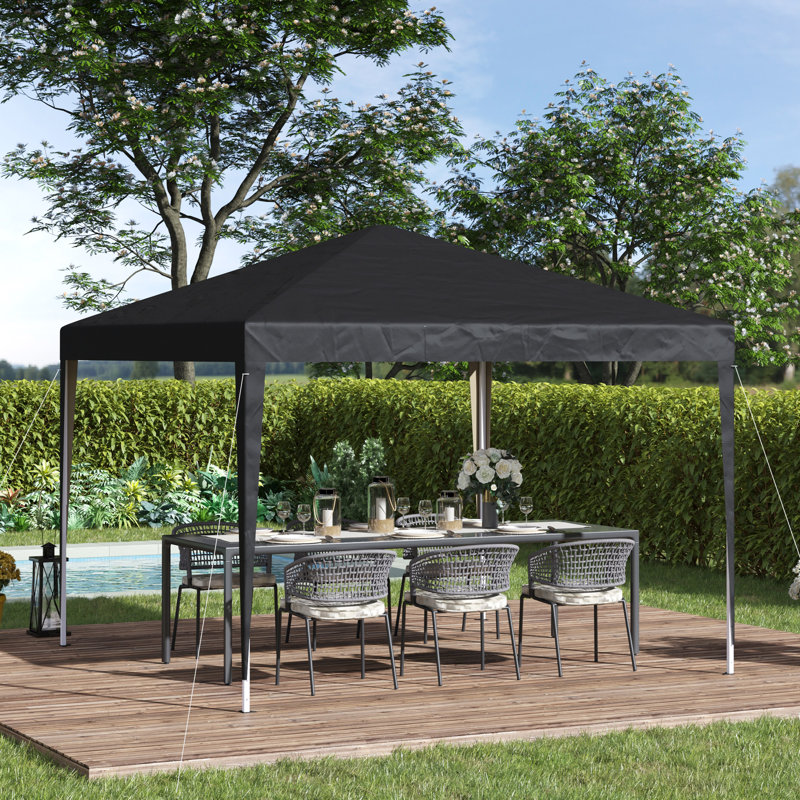 Verde 3m x 3m Metal Pop Up Gazebo, Black