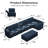 Teangela 143'' Variable Modular Velvet Sectional L Shaped Upholstered Couch Storage Sofa-109626919